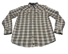 Moonshine Spirit by Brad Paisley Size L Brown Plaid Pearl Snap Men's Shirt