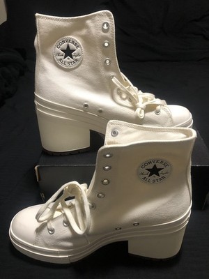 Converse Chuck 70 De Luxe Heel High Top Sneakers 'Egret' Women s 12.5, A05348C