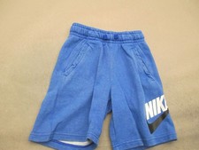 Nike Size S Boys Blue Cotton Blend Elastic Waist Pockets Sport Sweat Shorts 746