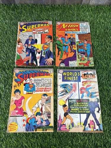 Lot of 4 Vintage DC Comics Superman Action Comics World’s Finest Batman