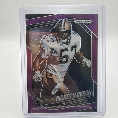 2025 Panini Black Prizm - True Purple #95 Rickey Jackson /99 Saints HOF Legend