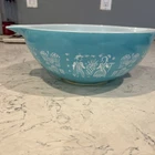vintage pyrex cinderella mixing bowl Turquoise Amish  4 Qt Butter print