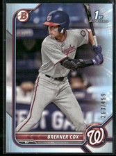 2022 Bowman Draft #BD-196 Brenner Cox Sky Blue #/499