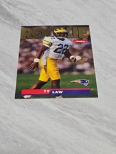 1995 Ty Law Rookie Card RC #187 SkyBox Impact New England Patriots HOF. rookie card picture