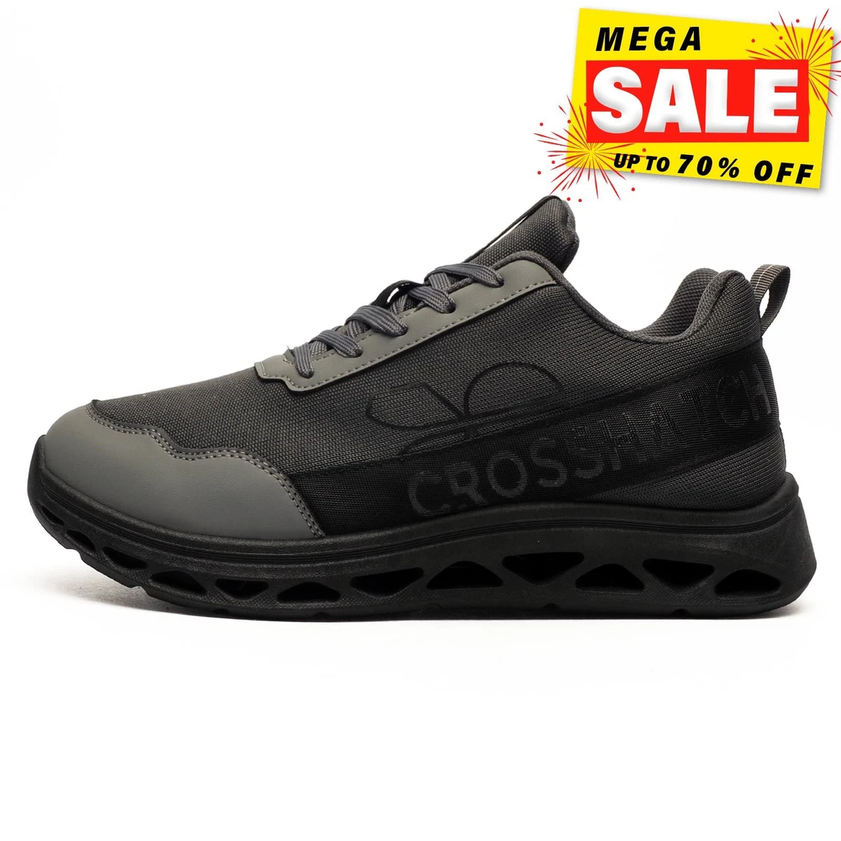 Men's Crosshatch Rideout Trainers in Grey UK Men's Crosshatch Rideout Trainers in Grey UK