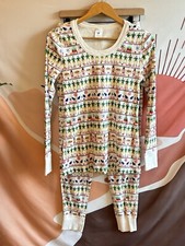 Hanna Andersson Women  s Size M ELF Pajama Set Organic Cotton Raised by Elves