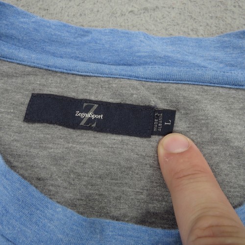 Ermenegildo Zegna Sport Shirt Mens Large Blue Heather Performance Stretch Active - Picture 4 of 11