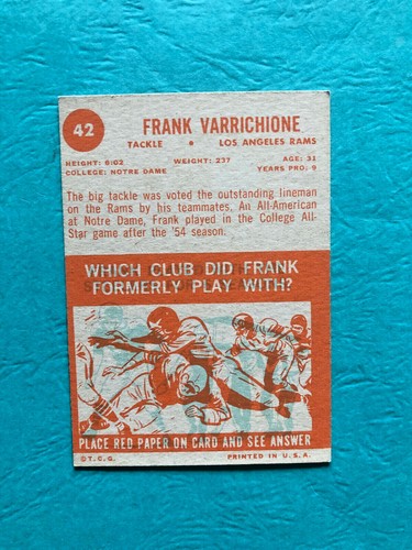 BLOW OUT SALE! $0.99 Each! Topps Football, Cards From 1960, 1961 & 1963 - 第 40/46 張圖片