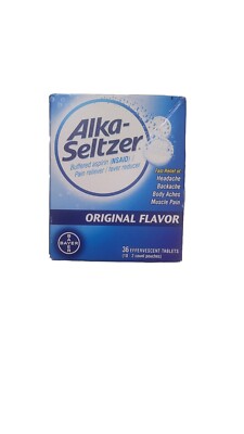 Alka-Seltzer NSAID Pain Reliever Original Flavor 36 Ct Tablets Exp 04/26