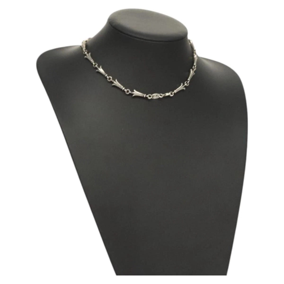 CHROME HEARTS Collana maglia coda mini croce cuori cromati Ag925 argento originale PP638M