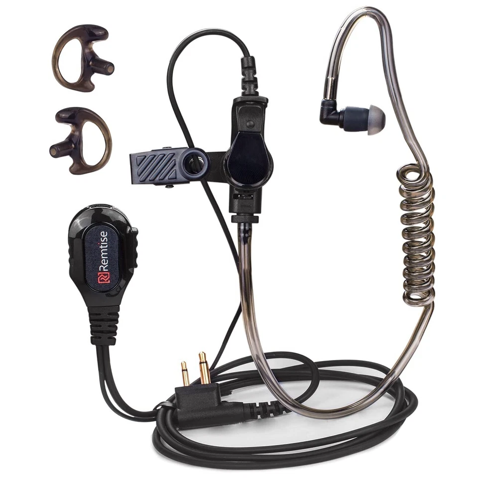 2 x Acoustic Tube Earpiece w/ Mic - Motorola BPR40/CP/CLS/DTR/PR/RDU/RMU - Black - Image 2 of 4