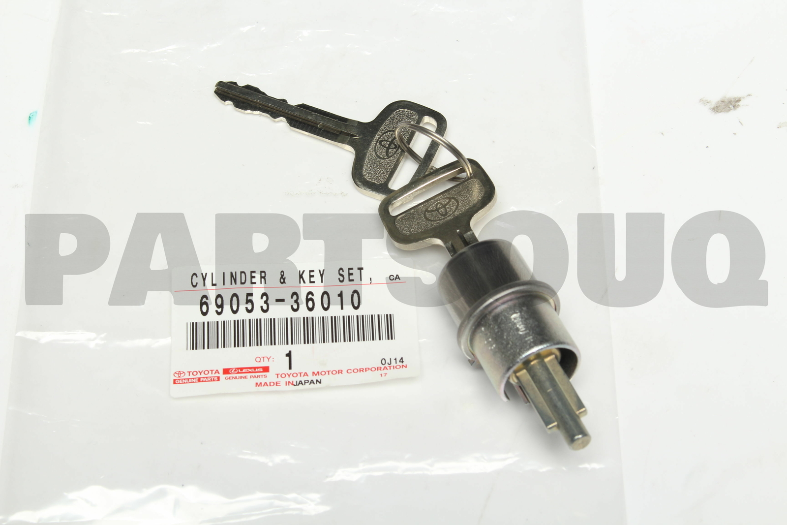 6905336010 Genuine Toyota CYLINDER & KEY SET, CENTER DOOR LOCK, RH 