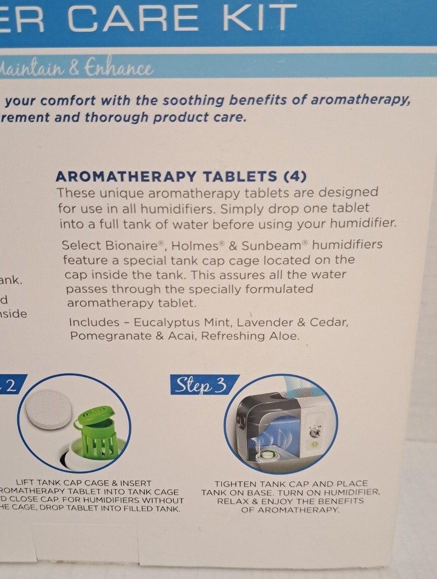 Bionaire Humidifier Care Kit Hygrometer Aromatherapy Cleaning Tablet Brush