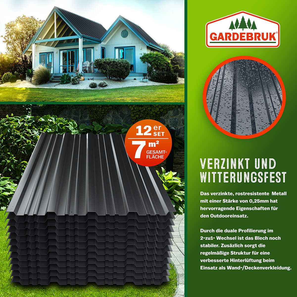 26,64 M&sup2; Sonderposten Trapezblech In 3,00m Anthrazit 18-1060 St&auml;rke 0