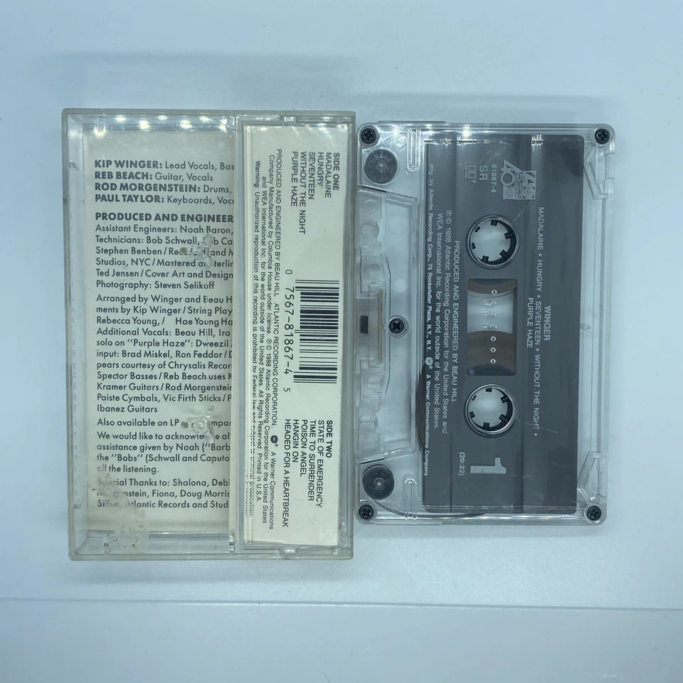 WINGER - Winger - 1988 Cassette Tape - US Version Rare Import - Image 3 of 4