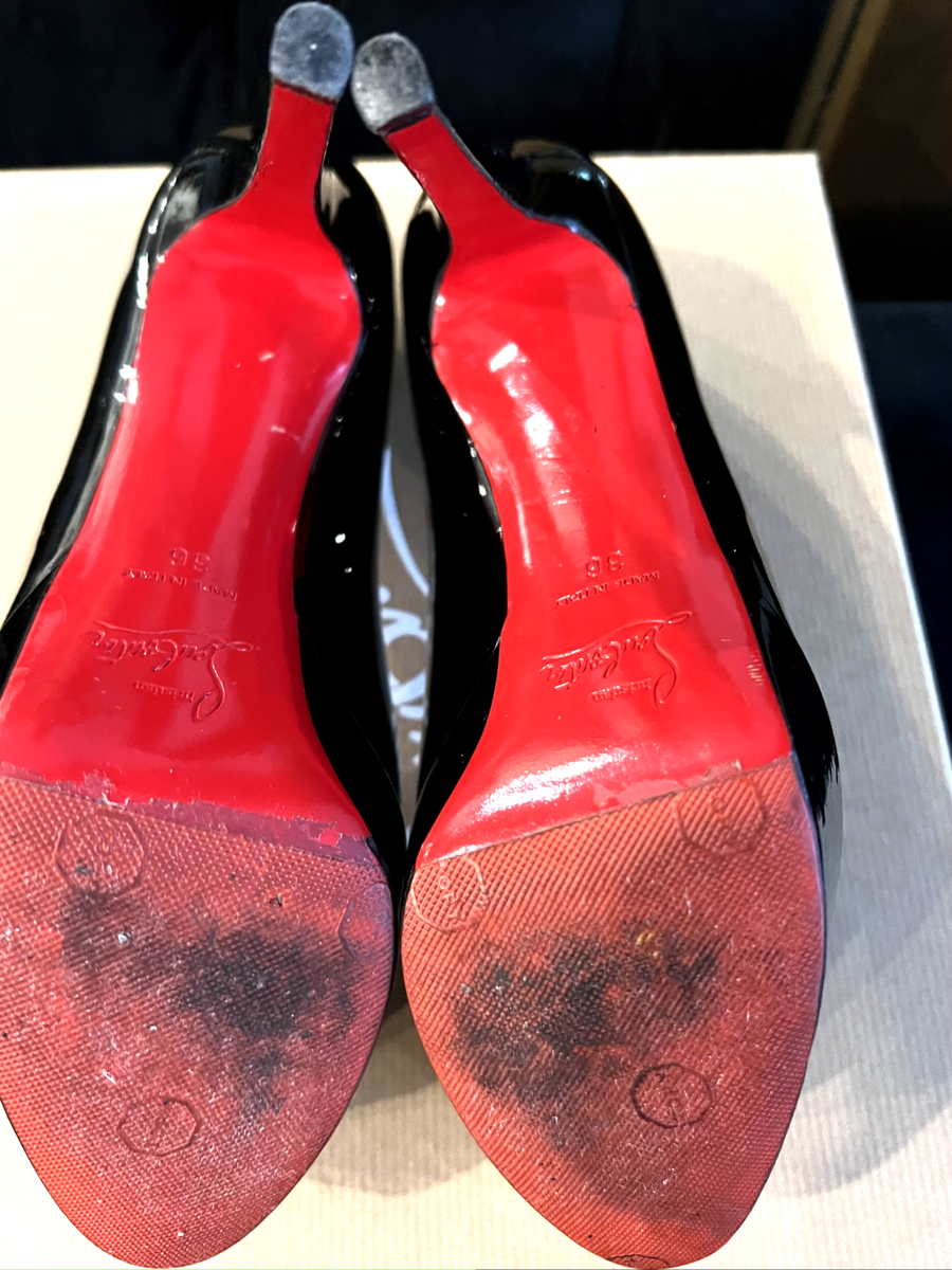 Christian Louboutin Red Bottom Bianca Patent Calf Black 36B US 6