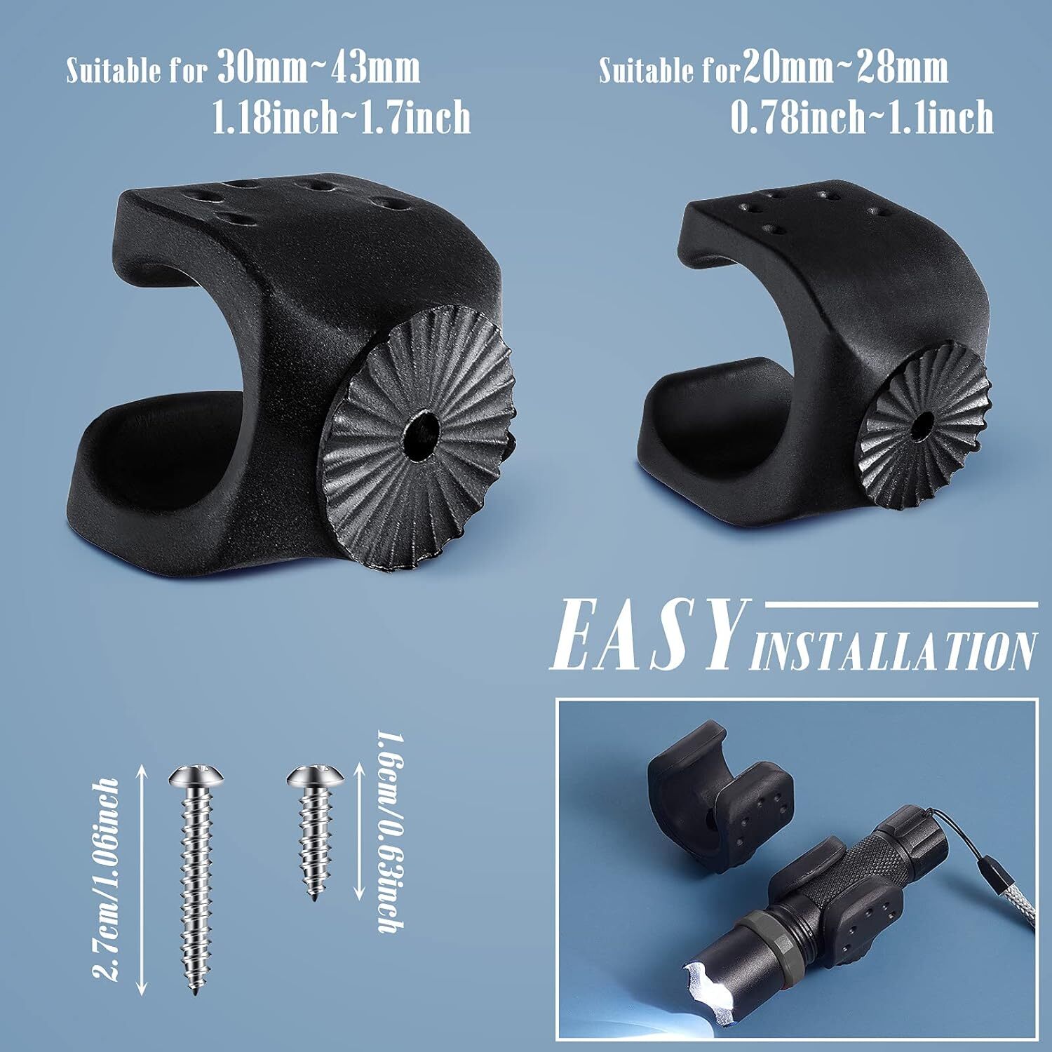 8-Piece Flashlight Mounting Bracket Set for Trucks and Car Accessories