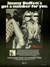 1976 Jimmy Buffett "Woman Going Crazy Caroline St." Release Promo Reprint Ad