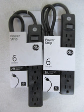 GE 6-Outlet Power Strip Integrated Circuit Breaker and 2 ft. Extension Cord 2PK