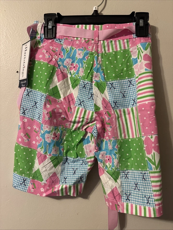 NWT Hartstrings Girls Woven Shorts Golf Theme Size 12  - Image 2 of 4