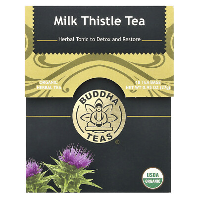 Organic Herbal Tea, Milk Thistle, Caffeine Free , 18 Tea Bags, 0.95 oz (27 g)