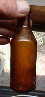 BED BUG KILLER BOTTLE-Lyon's Powder-B & P-Honey Amber-1860s