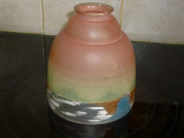 ANCIEN GLOBE DE LAMPE  VERRE STYLE PATE DE VERRE 1900 ART DECO - Photo 3/4