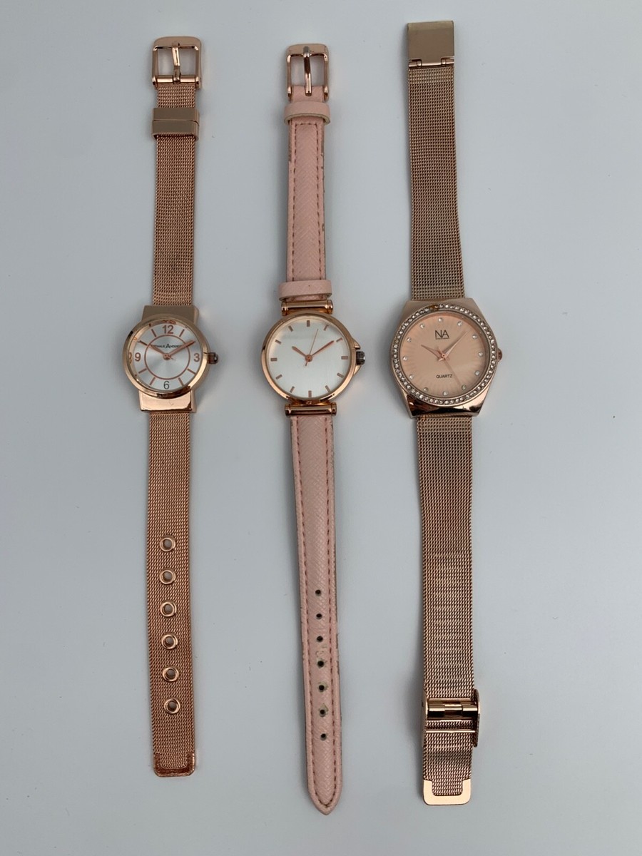 Lot De Montres Quartz Femme - Nathalie Andersen & Sans Marque - Bracelet Rose - 83 Grammes - Occasion