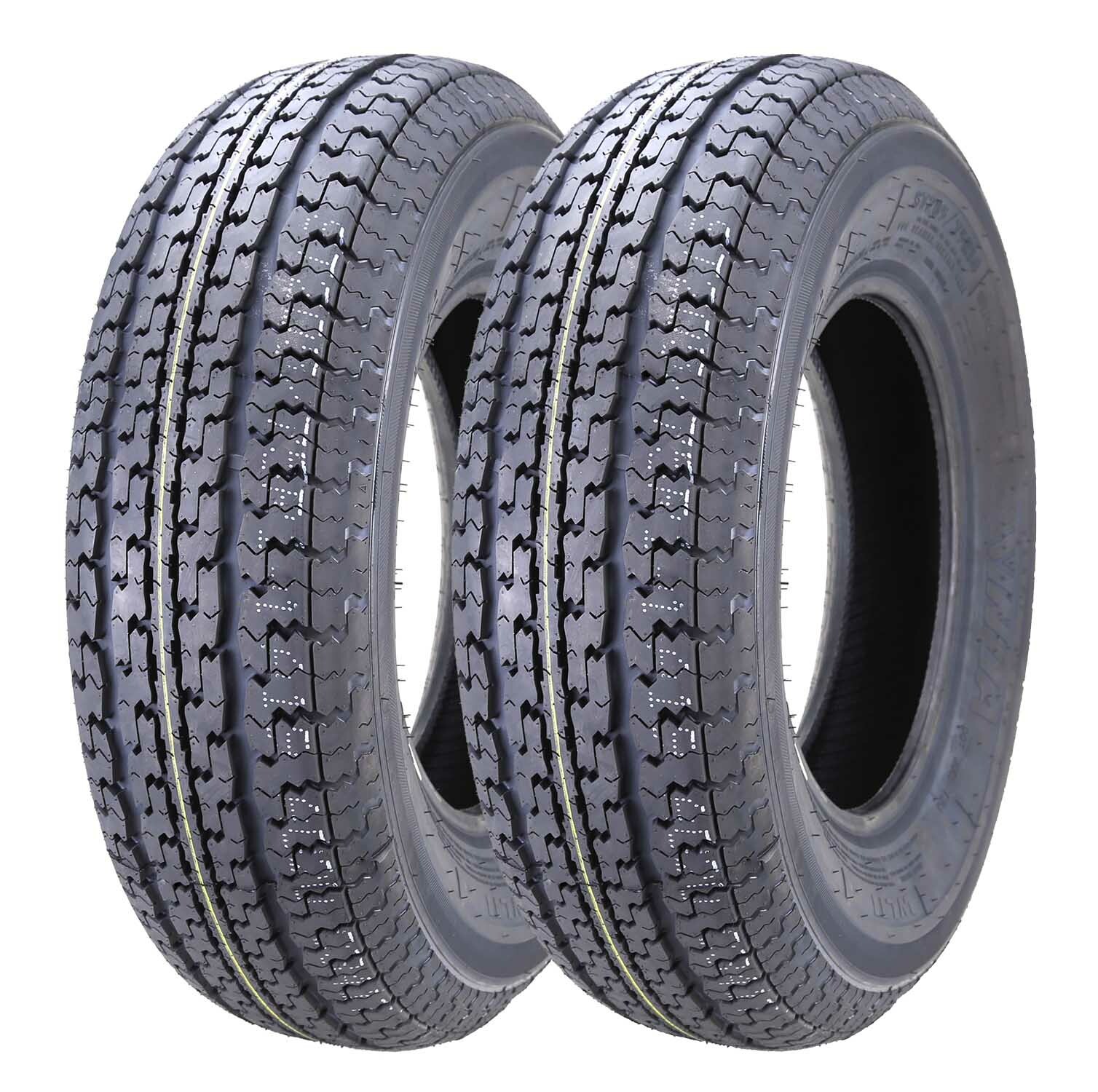 Set 2 FREE COUNTRY Heavy Duty Trailer Tire ST185/80R13 Radial 8 Ply