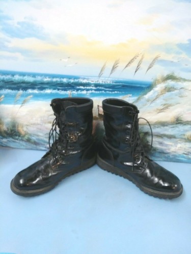Military Army Mens 11 Black leather Boot - Picture 4 of 10