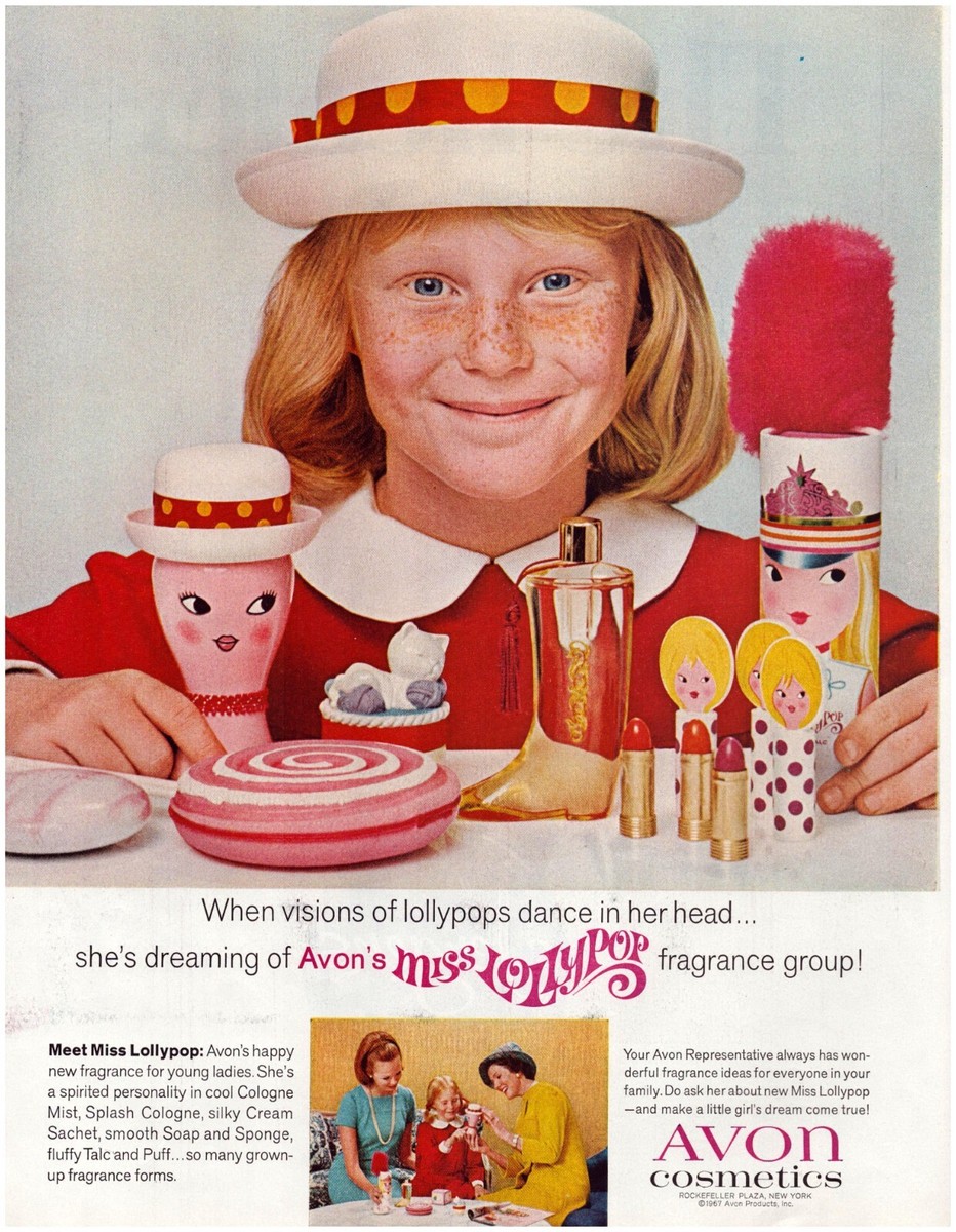 Print Ad Avon 1967 Miss Lollypop Teen Fragrance Full Page Magazine