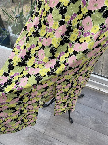 NEXT Green Yellow Pink Floral Pinafore Dungaree Dress UK Size 12 Brand New - Picture 10 of 14