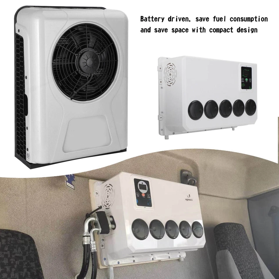 12V 12000 BTU Truck Cab RV Air Conditioner Split Fits Semi Trucks Bus Caravans Foto 3 de 4