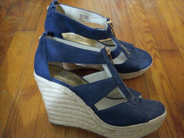 michael kors berkley wedge navy