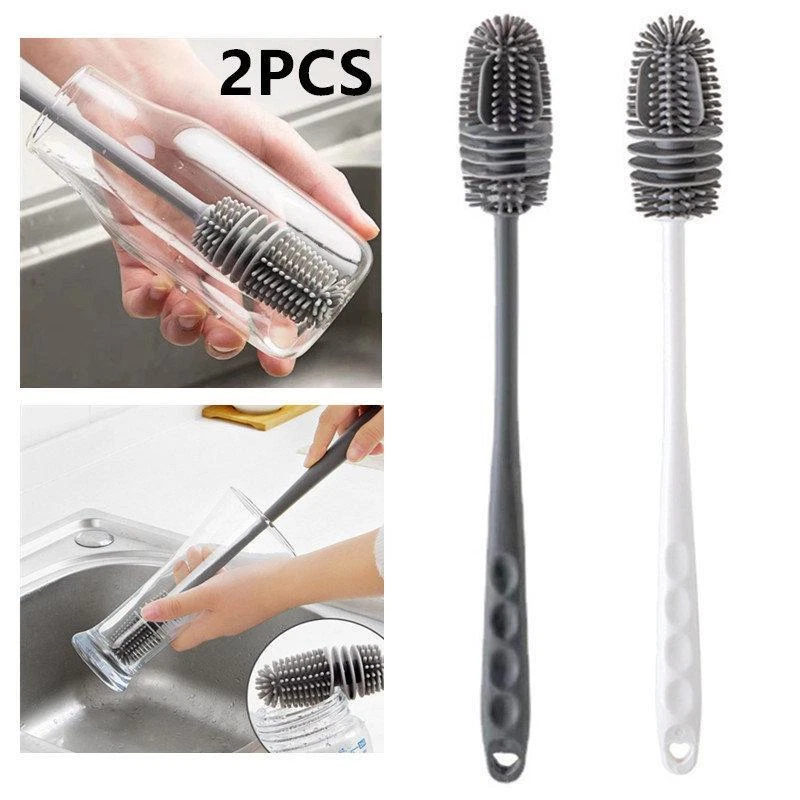 Silicone Bottle Cleaning Brush Long Handle Cup Cleaning Brush for