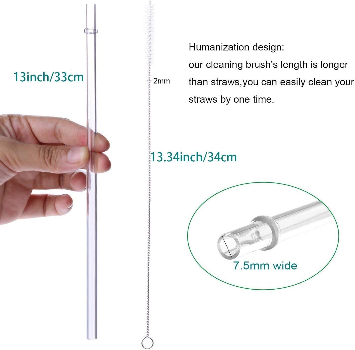 13" Long Reusable Tritan Drinking Straws for 40 oz,30 oz & 24 oz Mason Jar,Tu...