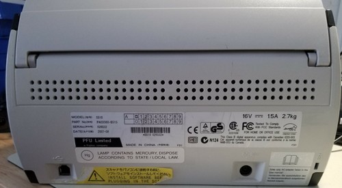 FUJITSU SCANSNAP S510 COLOR DUPLEX SCANNER **FOR PARTS ONLY**, no AC Adapter - Picture 3 of 5
