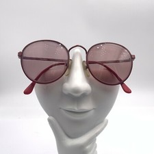 Vintage Carlo Alberto Danny 2 Red Metal Round Sunglasses Italy FRAMES ONLY