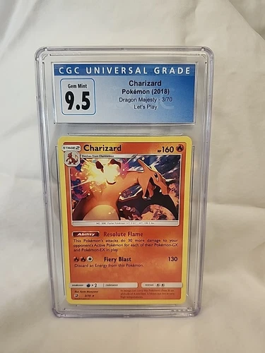 CGC 9.5 MINT+ Charizard 3/70 Let's Play PROMO Dragon Majesty Pokemon Card