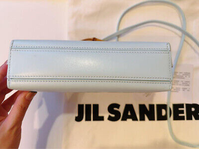 Jil Sander Goji Bamboo Mini Handbag Shoulder Bag Blue with Jil Sander Goji Bamboo Mini Handbag Shoulder Bag Blue with