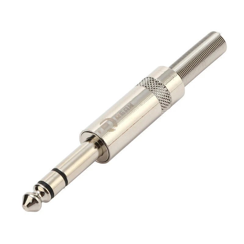 6.35mm Jack Plug Stereo 2Pole Mono Plug Connector Audio 1/4" TS TRS - Image 4 of 4