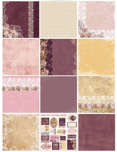 Lot of 4 Floral 12x12 Paper Pads Scrapbook Crafting Cardstock Patterned Prints - Picture 9 of 9