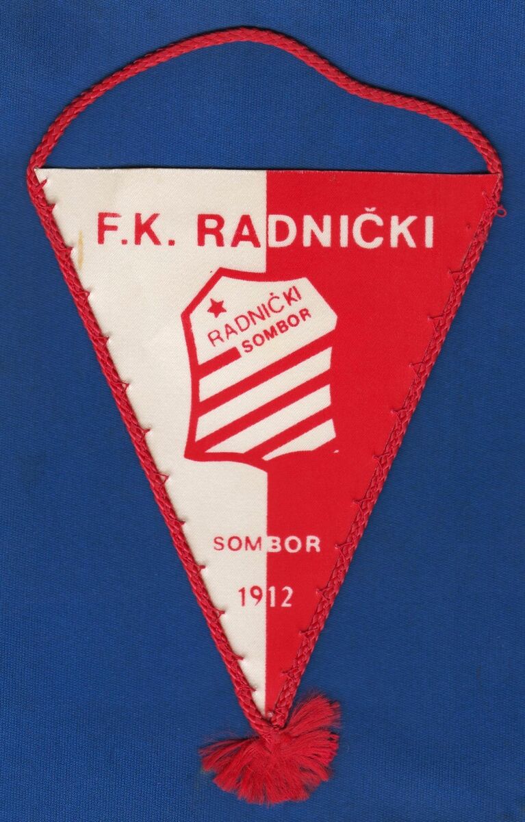 F.K. RADNIČKI SOMBOR 1912, Serbian professional football club, vintage flag  !