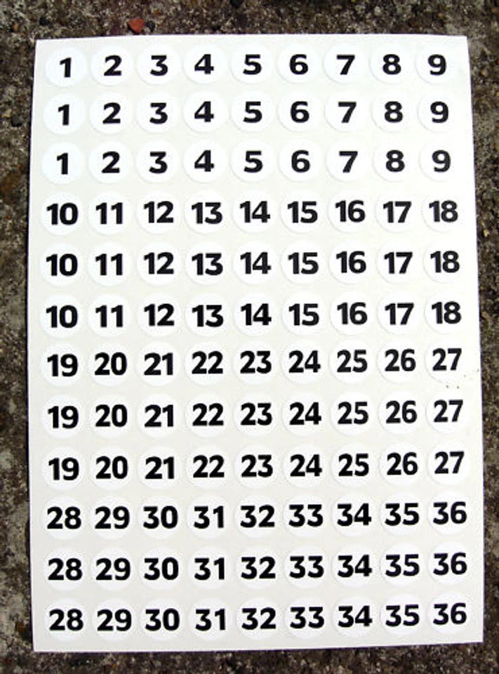 SCREENPRINTDIGITAL Slot Car 60's Look Carrera Número Pegatinas Para Scalextric