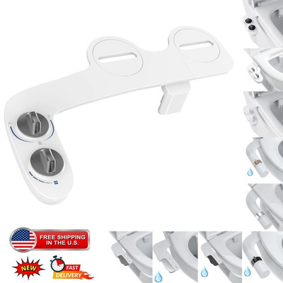 #ad Bidet Fresh Water Spray Kit Toilet Seat Attachment with Dual Nozzle Non Electric $31.63