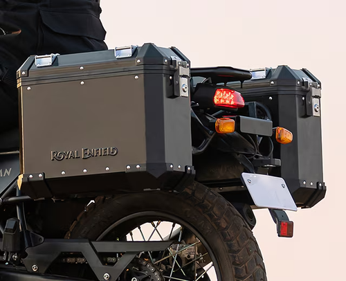 BLACK ADVENTURE PANNIERS FOR ROYAL ENFIELD HIMALAYAN 450 FITS 1990276 - Picture 5 of 7