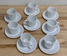 VTG Centura By Corning White Mug Coffee Tea Cups  Tulip Saucers 8oz Set of 16