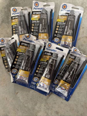 #ad Permatex 27037 Optimum Black Max Flex RTV Gasket Maker Sealant 3 oz Lot Of 7 $99.99