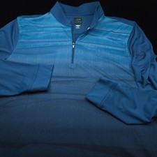Greg Norman Quarter Zip Pullover Golf L Blue Sweater -SHARK Golf Performance