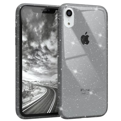 Für Apple iPhone XR Glitter Hülle Schutz TPU Handyhülle Soft Cover Back Grau